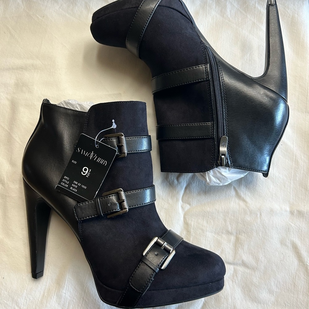 NWB Sam & Libby Heel Boots, Women Size 10, Color Black